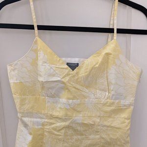Yellow floral spaghetti strap tank blouse
